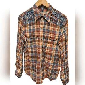 **Clearance** Chaps Womens Large Long Sleeves 100% Cotton Shirt Multicolored